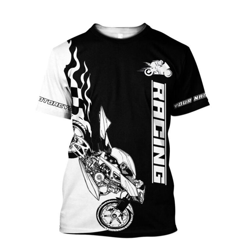 Bikergod Motorcycle Black Racing Custom Name T-shirt Design 3D Full Printed Sizes S - 5XL - NMQI130A