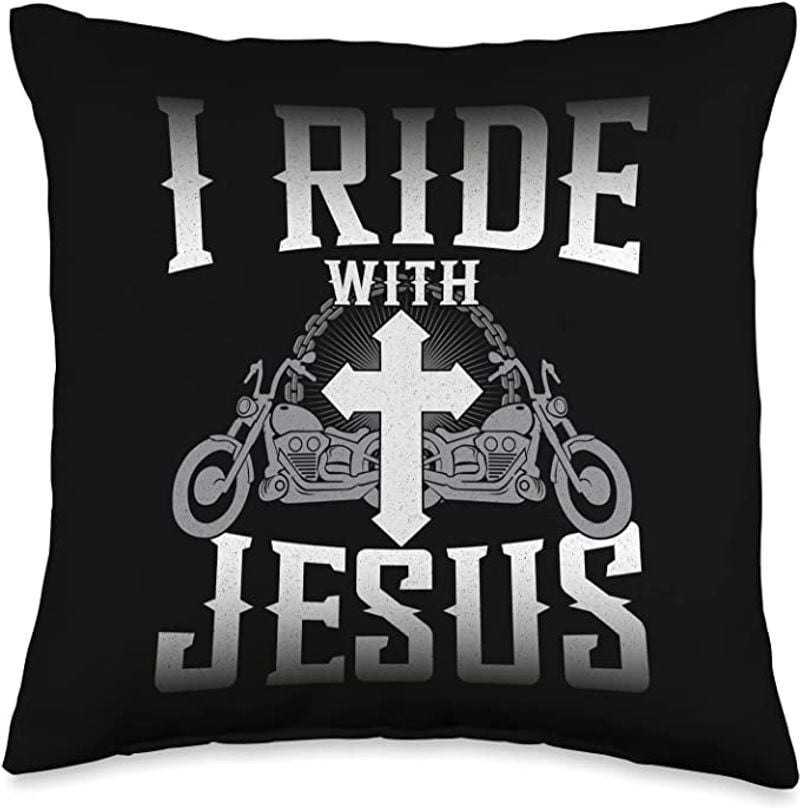 Bikergod Motorcycle I Ride With Jesus Pillow Case Design 3D Full Printed NANA186
