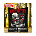 Bikergod Motorcycle Ride Together Last Forever Custom Names And Year Blanket NMQI113