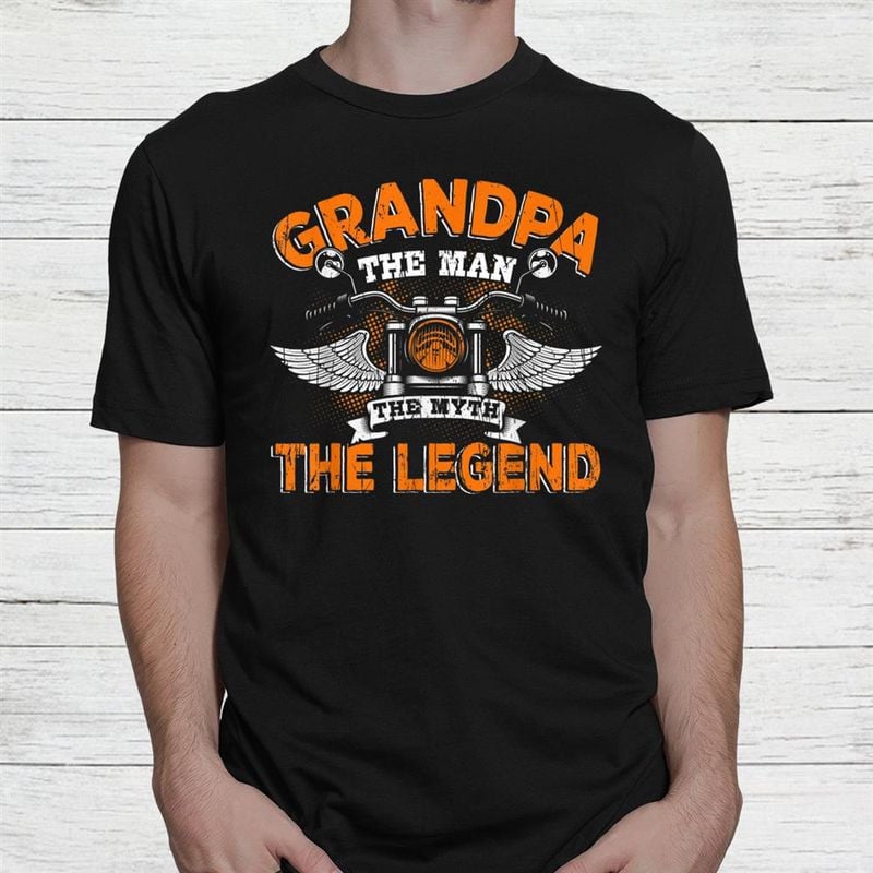 Bikergod Motorcycle Grandpa The Man The Myth The Legend T-shirt Design 2D Full Printed Sizes S - 5XL - NANA319