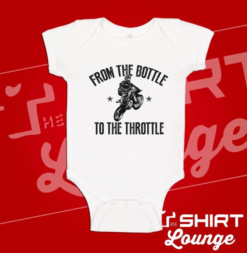 Bikergod Motorcycle From The Bottle To The Throttle COTTON Baby Onesie Bodysuit NAZA273