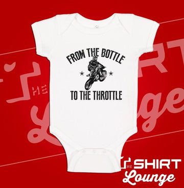 Bikergod Motorcycle From The Bottle To The Throttle COTTON Baby Onesie Bodysuit NAZA273