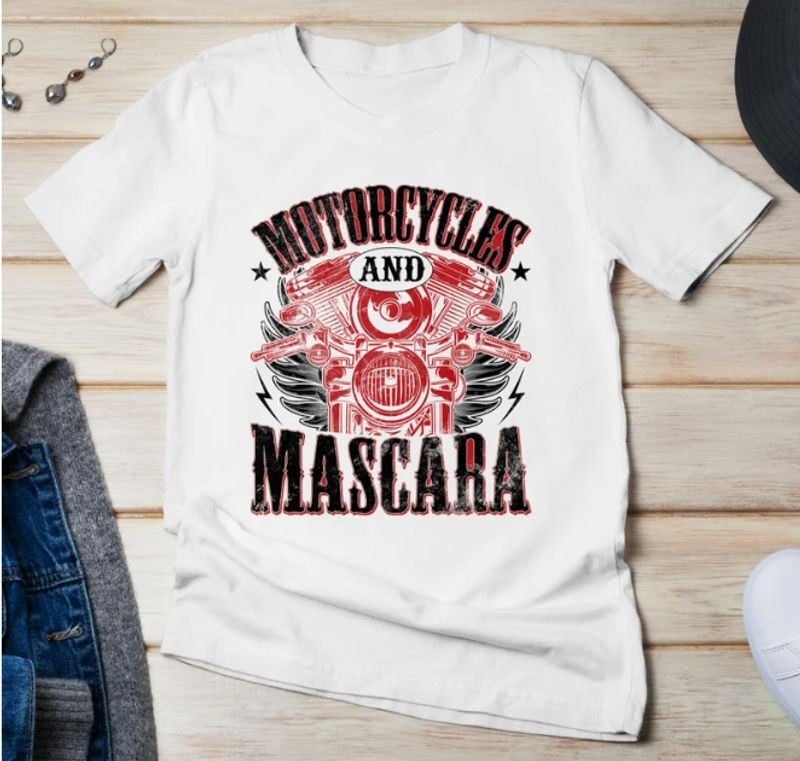 Bikergod Motorcycles and mascara T-shirt Design 2D Full Printed Sizes S - 5XL - NAFA215