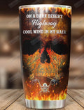 Bikergod Motorcycle On The Dark Desert Highway Stainless Steel 20 Oz Tumbler- NAIA336
