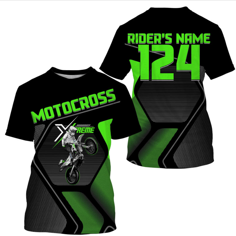 Bikergod Motorcycle Motorcross Custom Name And Number T-shirt Design 3D Full Printed Sizes S - 5XL - NMQI139