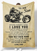 Bikergod Motorcycle Gift For Son From Dad Never Forget That I Love You Blanket NAIA26