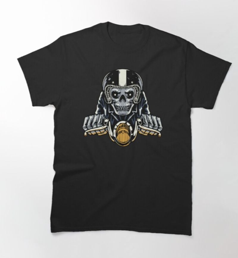 Bikergod Motorcycle Skull Biker T-shirt Design 2D Full Printed Sizes S - 5XL - NAKA307