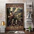 Bikergod Motorcycle You Don?t Stop Riding When You Get Old Vintage Poster NANA179