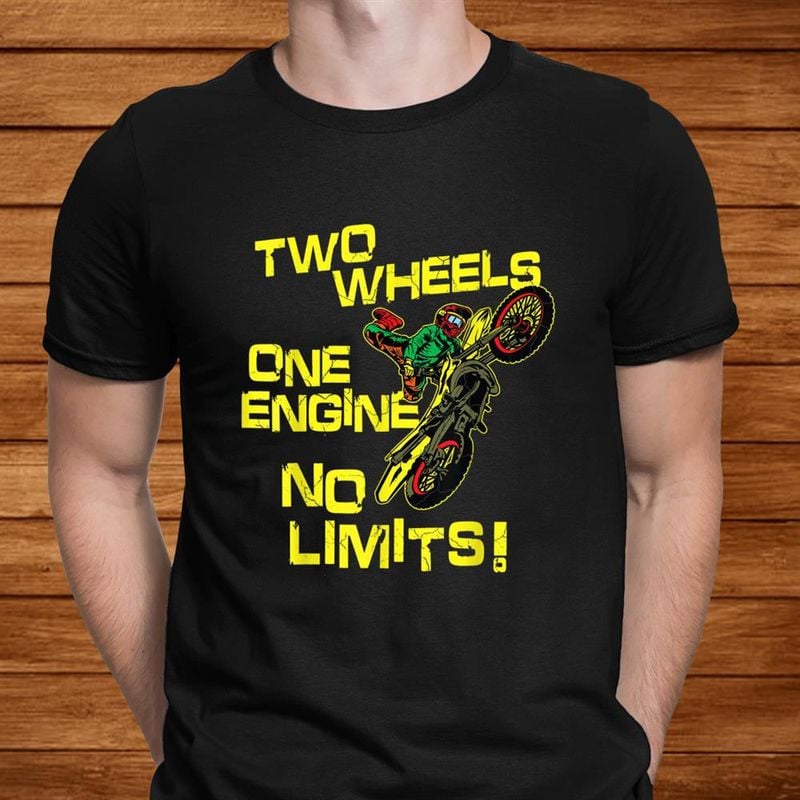 Bikergod Motorcycle Two Wheels One Engine No Limits T-shirt Design 2D Full Printed Sizes S - 5XL - NANA309