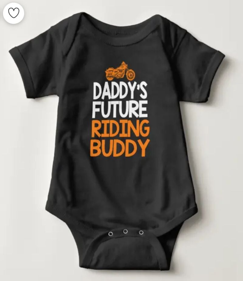 Bikergod Motorcycle Daddy's Future Riding Buddy COTTON Baby Onesie Bodysuit NAZA290