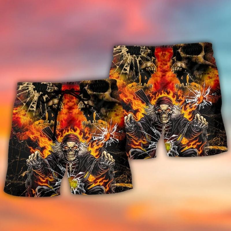 Bikergod Motorcycle Beach Shorts Sizes S - 5XL - NASA467S