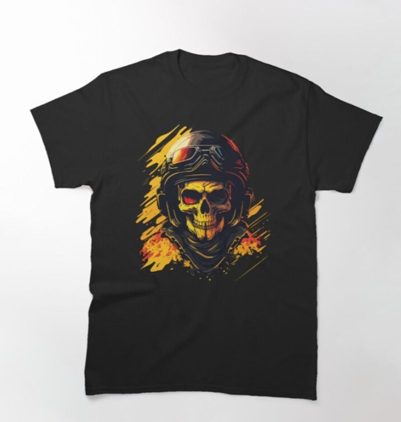 Bikergod Motorcycle Rider Skull Biker T-shirt Design 2D Full Printed Sizes S - 5XL - NAHA400