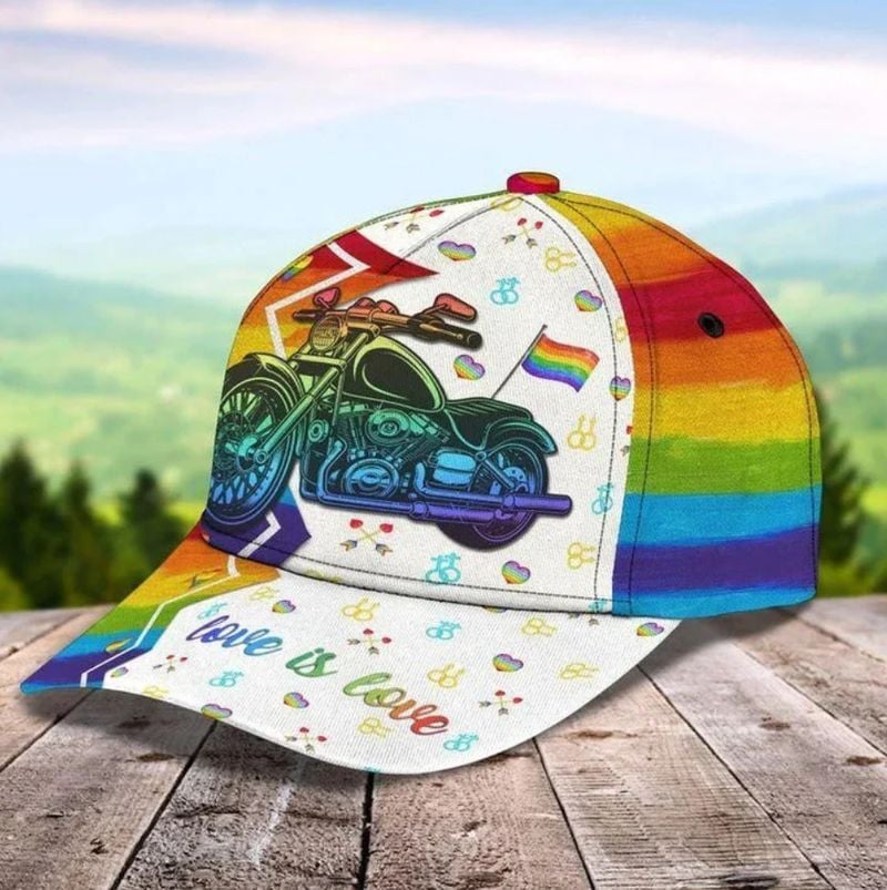 Bikergod Motorcycle Happy Pride Month Love Is Love Classic Cap NMQI101