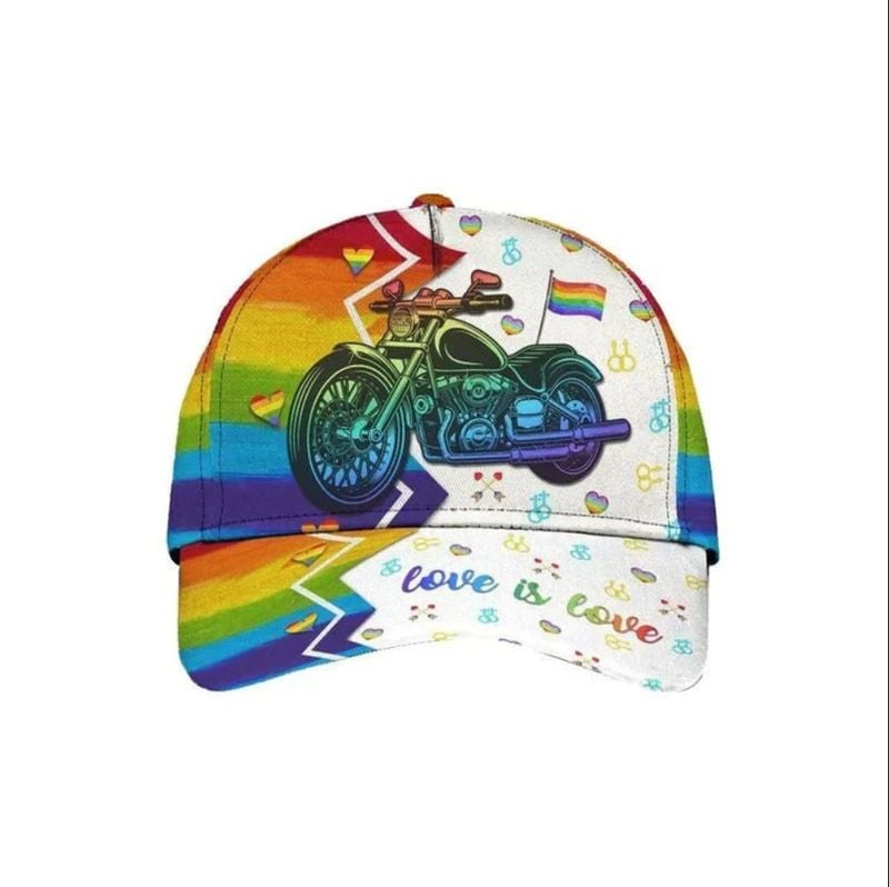 Bikergod Motorcycle Happy Pride Month Love Is Love Classic Cap NMQI101