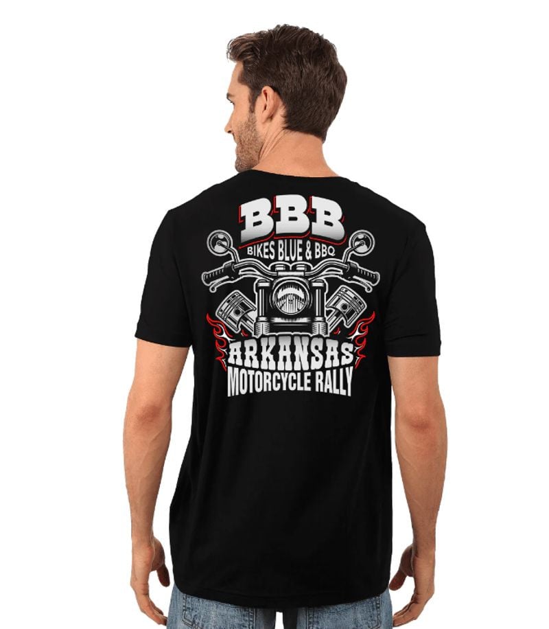 Bikergod Motorcycle Bikes Blues & BBQ Arkansas Motorcycle Rally T-shirt Design 2D Full Printed Sizes S - 5XL - NASA04