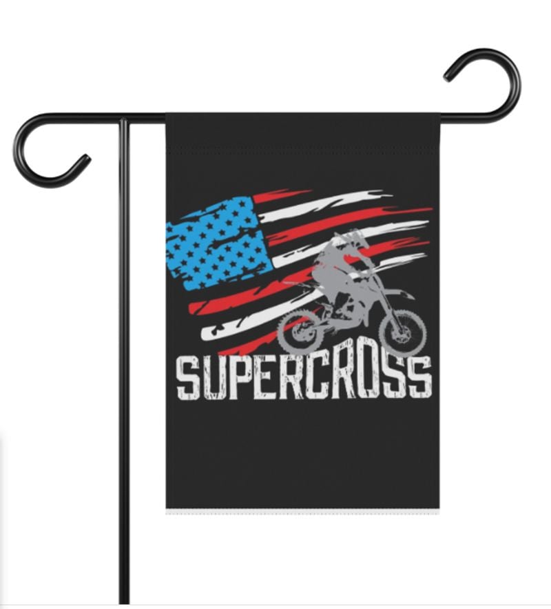 Bikergod Motorcycle Fourth of July Independence Day Garden Flag NAXA72D