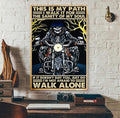 Bikergod Motorcycle I Walk It For The Sanity Of My Soul Vintage Poster NANA304