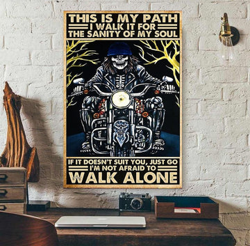 Bikergod Motorcycle I Walk It For The Sanity Of My Soul Vintage Poster NANA304