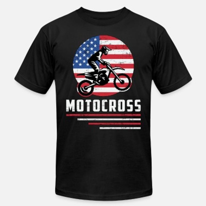 Bikergod Motorcycle American Flag Motocross T-shirt Design 2D Full Printed Sizes S - 5XL - NASA37