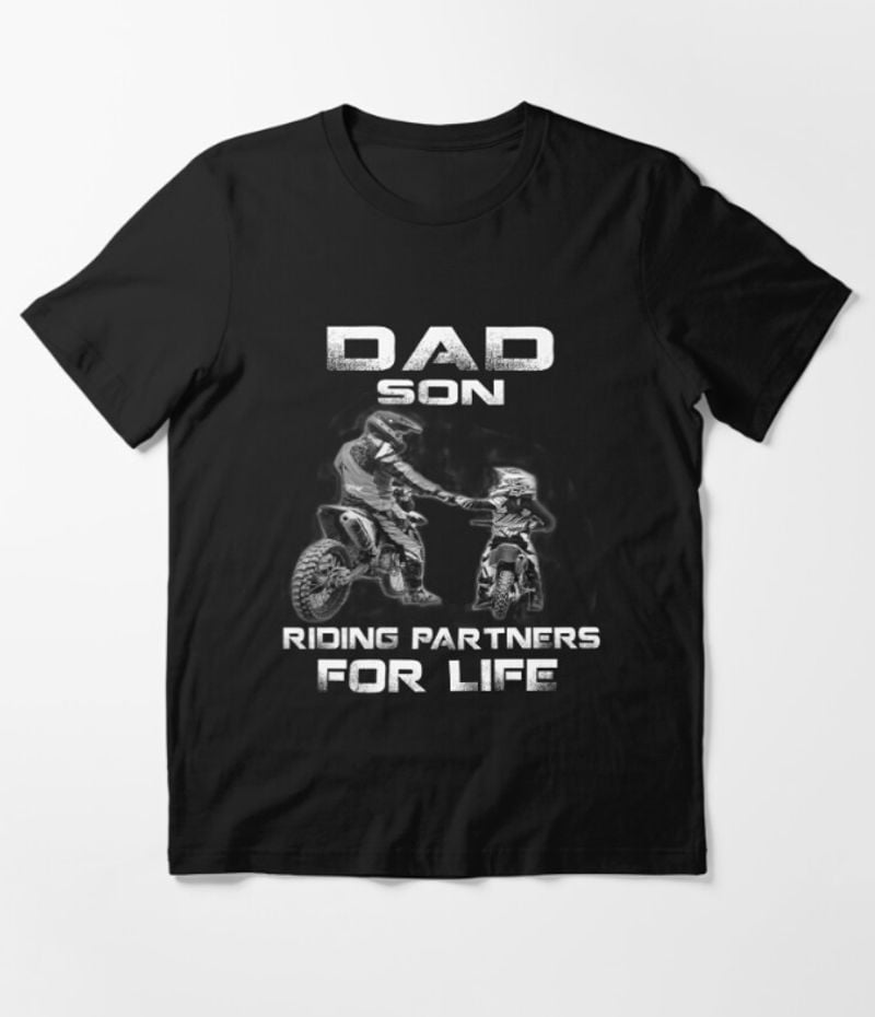 Bikergod Motorcycle Dad and son riding partners for life T-shirt Design 2D Full Printed Sizes S - 5XL - NAPA629