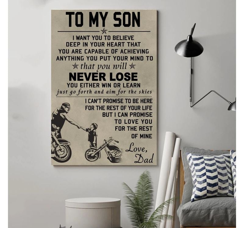 Bikergod Motorcycle Lover Biker Son From Dad Poster NANA96