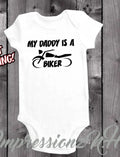 Bikergod Motorcycle My Daddy Is A Biker COTTON Baby Onesie Bodysuit NAZA278