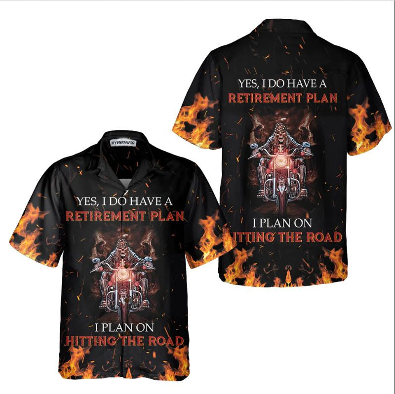 Bikergod Motorcycle Yes I Do Have A Retirement Plan Hawaii Shirt Design 3D Full Printed Sizes S - 5XL NASA499