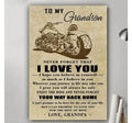 Bikergod Motorcycle To My Grandson Biker Never Forget That I Love You Poster NANA135