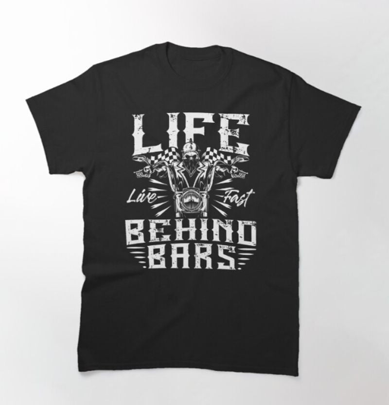 Bikergod Motorcycle Life behind bars T-shirt Design 2D Full Printed Sizes S - 5XL - NAHA446