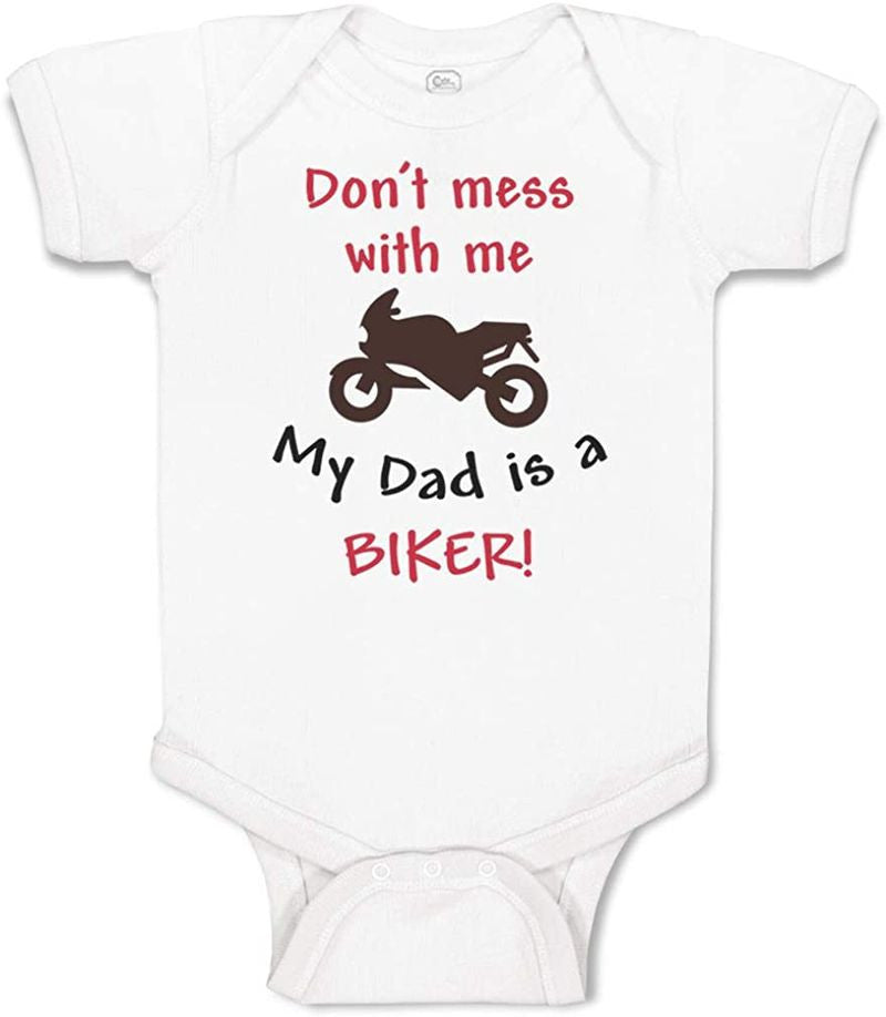 Bikergod Motorcycle My Dad is A Biker COTTON Baby Onesie Bodysuit NAUA295