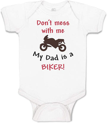 Bikergod Motorcycle My Dad is A Biker COTTON Baby Onesie Bodysuit NAUA295