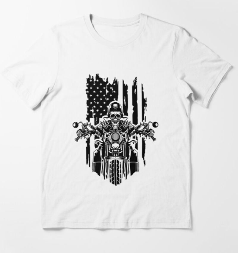 Bikergod Motorcycle USA Biker Skull T-shirt Design 2D Full Printed Sizes S - 5XL - NAHA432