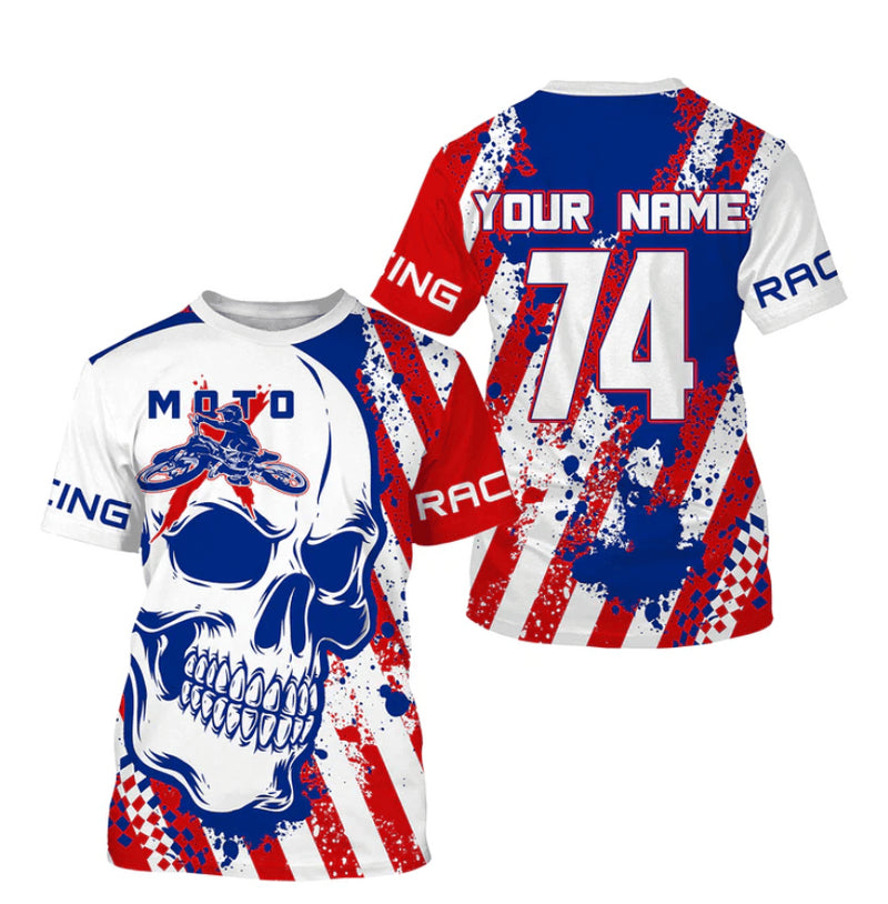 Bikergod Motorcycle Moto Racing Custom Name And Number T-shirt Design 3D Full Printed Sizes S - 5XL - NMQI136
