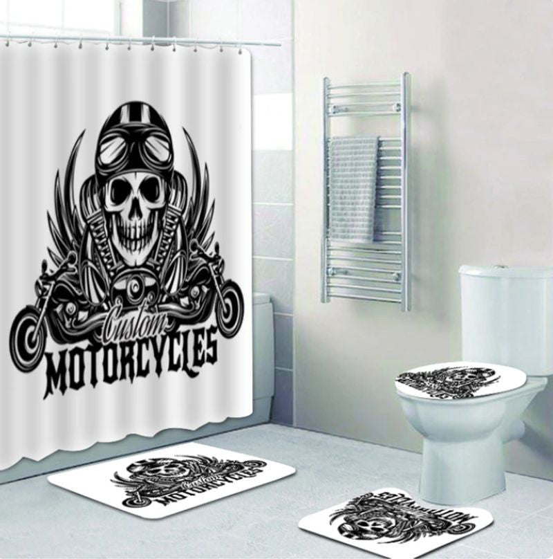 Bikergod Motorcycle Bathroom Decor Set NMBR09