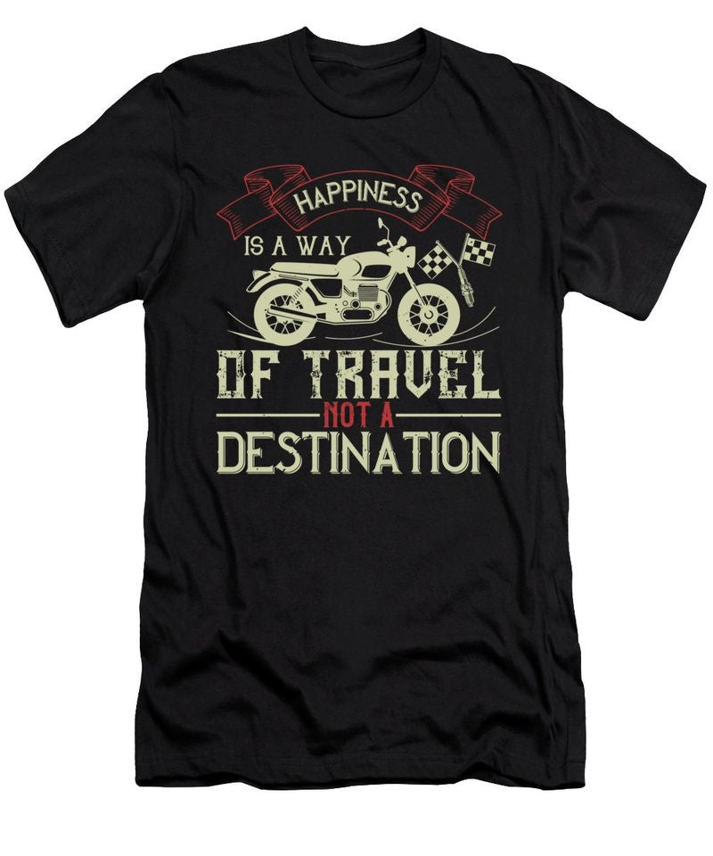 Bikergod Motorcycle Happiness is away of travel not a destination T-shirt Design 2D Full Printed Sizes S - 5XL - TLUA29B