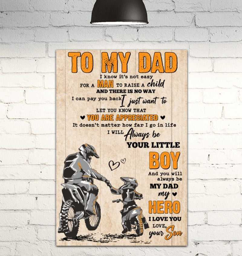 Bikergod Motorcycle Gift to my dad Fom Son I know it?s not easy for a man to raise a child Vintage Poster NAIA161