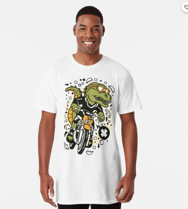 Bikergod Motorcycle T-rex motocross T-shirt Design 2D Full Printed Sizes S - 5XL - NAOA138