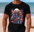 Bikergod Motorcycle Skull Biker 4th of July Independence Day T-shirt Design 2D Full Printed Sizes S - 5XL - NAIA361