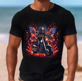 Bikergod Motorcycle Skull Biker 4th of July Independence Day T-shirt Design 2D Full Printed Sizes S - 5XL - NAIA365