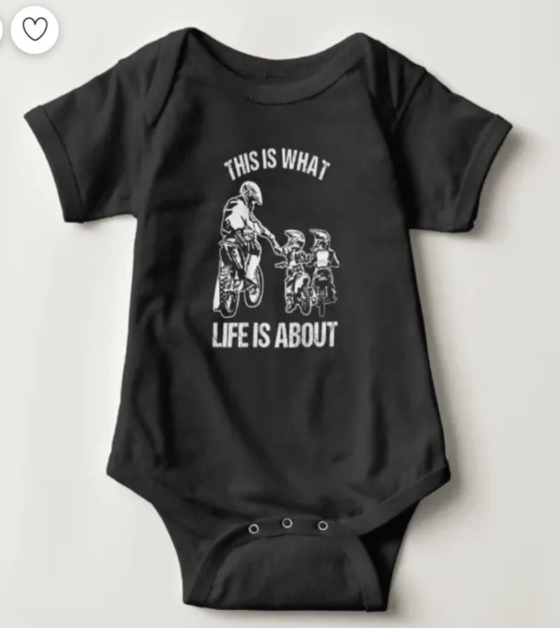 Bikergod Motorcycle This is What Life Is About COTTON Baby Onesie Bodysuit NAZA289