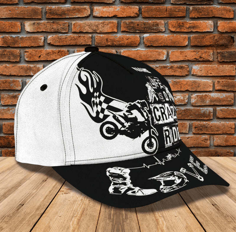 Bikergod Motorcycle Life Is A Crazy Drive Custom Name Classic Cap NMQI102