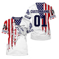 Bikergod Motorcycle USA Flag Custom Name And Number T-shirt Design 3D Full Printed Sizes S - 5XL - NMQI133