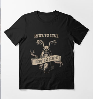 Bikergod Motorcycles Live to Ride Biker T-shirt Design 2D Full Printed Sizes S - 5XL - NAGA400
