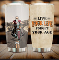 Bikergod Motorcycle Old Biker Live Your Life Forget Your Age Custom Name Stainless Steel 20 Oz Tumbler- NAIA309