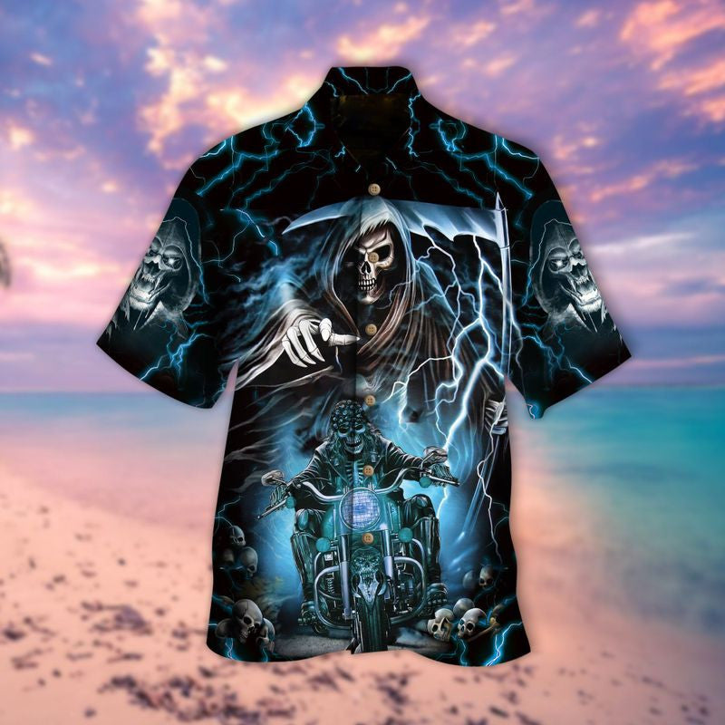 Bikergod Motorcycle SKULL BIKER Hawaii Shirt Design 3D Full Printed Sizes S - 5XL NASA67