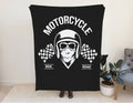 Bikergod Motorcycle Ride Road Blanket NASA433