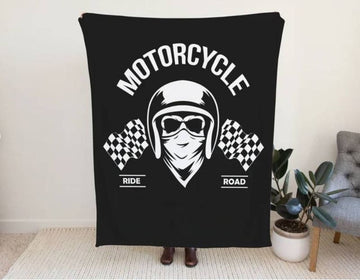 Bikergod Motorcycle Ride Road Blanket NASA433