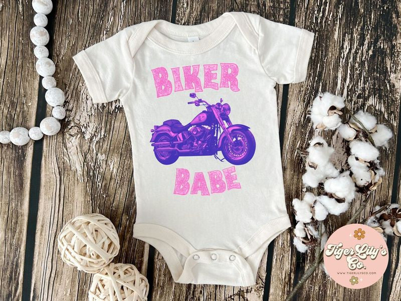 Bikergod Motorcycle Biker Babe COTTON Baby Onesie Bodysuit NAVA400