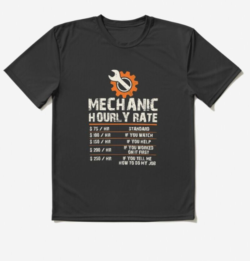 Bikergod Motorcycles Mechanic Hourly Rates T-shirt Design 2D Full Printed Sizes S - 5XL - NAGA559