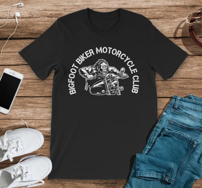 Bikergod Motorcycles Bigfoot Biker Motorcycle Club T-shirt Design 2D Full Printed Sizes S - 5XL - NAEA263